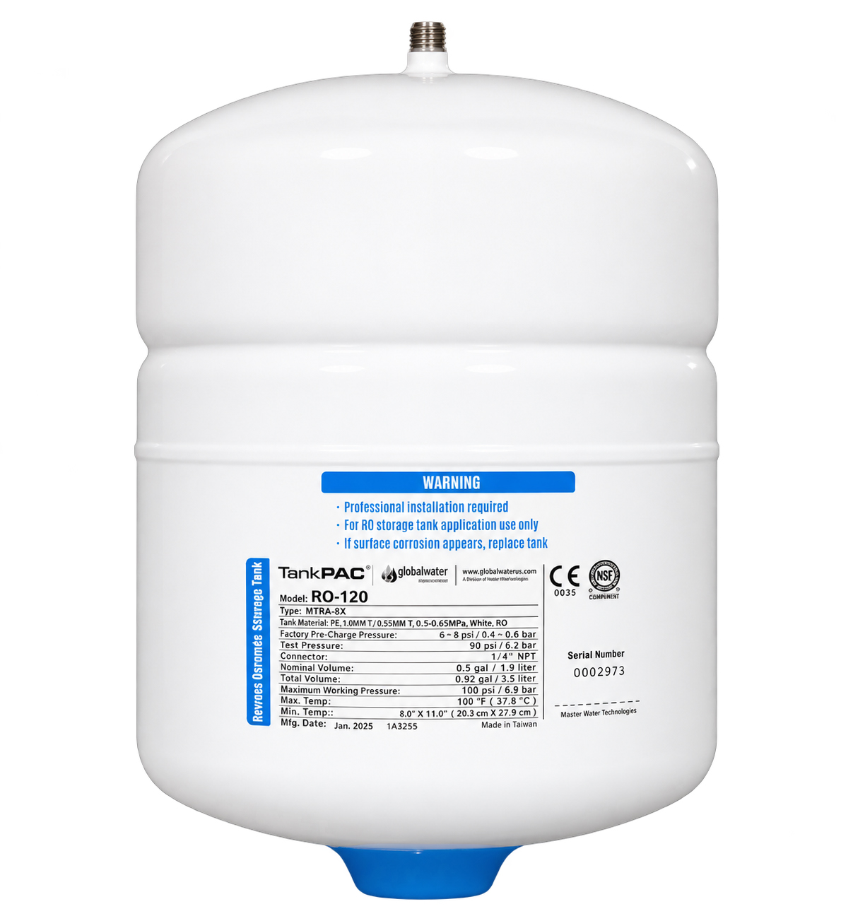 TANKPAC RO-120 2.1 GL (6LT) METAL TANK