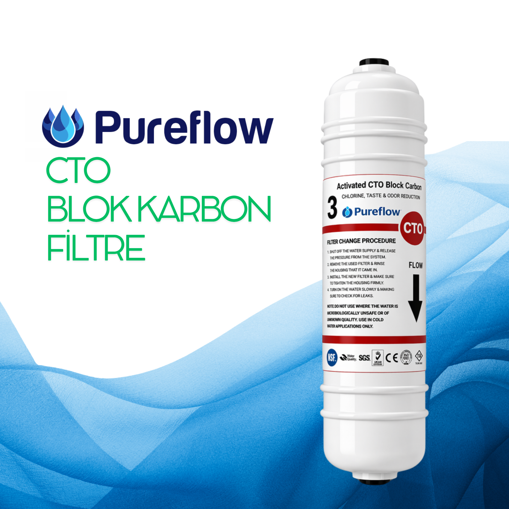 Pureflow CTO BLOK KARBON FİLTRE